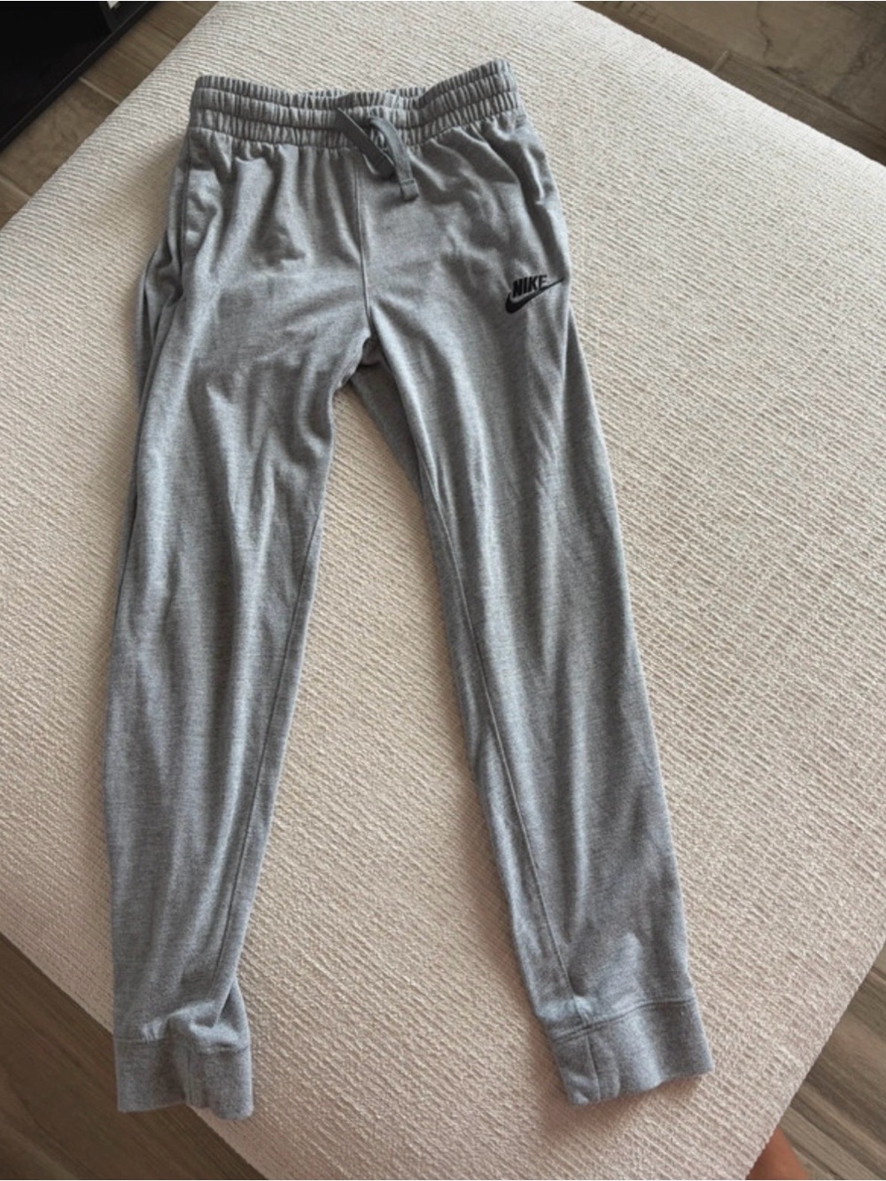 Nike Kids Light Gray Drawstring Jogger Sweatpants